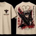 Asta Black Clover Anime T-Shirt | Anti Magic Graphic Tee | Japanese Manga Streetwear Front & Back Print
