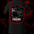 Black Falling Stars Tactical Paratrooper shirt by Faithful Designs featuring military-inspired airborne graphic on the back.