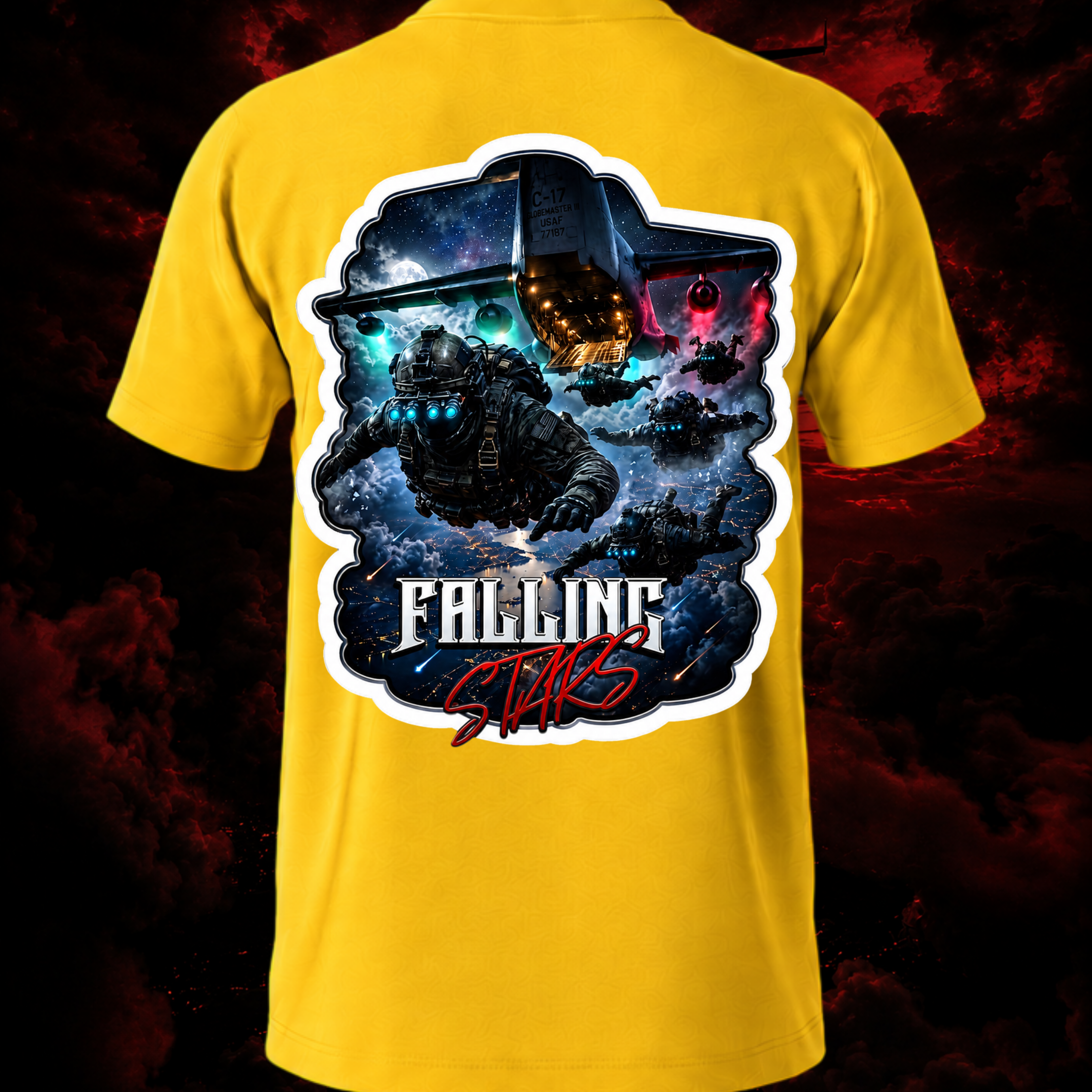 FALLING STARS Tactical Paratrooper Shirt | Airborne Military Graphic Tee | Special Forces Inspired Streetwear - Faithful Designs