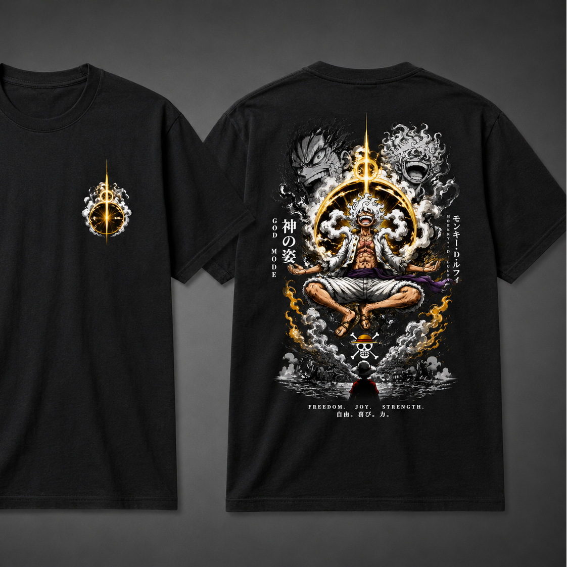 Anime God Mode Graphic T-Shirt | Japanese Manga Inspired Streetwear | Oversized Back Print Tee | Unisex Graphic Shirt | Anime Fan Gift