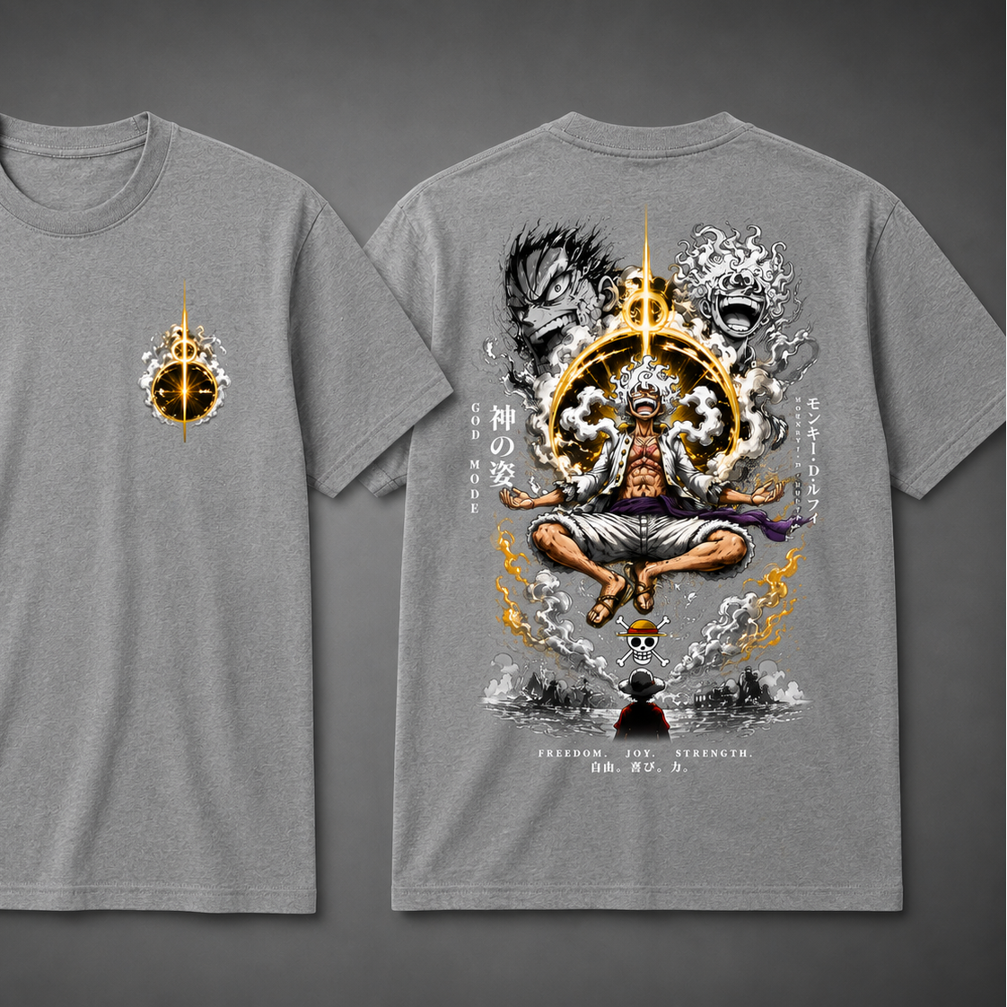 Anime God Mode Graphic T-Shirt | Japanese Manga Inspired Streetwear | Oversized Back Print Tee | Unisex Graphic Shirt | Anime Fan Gift
