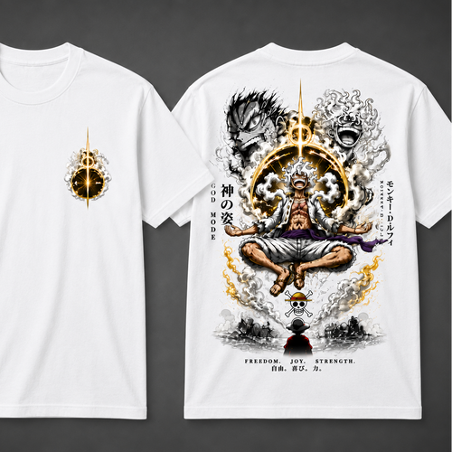 Anime God Mode Graphic T-Shirt | Japanese Manga Inspired Streetwear | Oversized Back Print Tee | Unisex Graphic Shirt | Anime Fan Gift