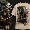 Zoro Anime T-Shirt | One Piece Inspired Three Sword Style Graphic Tee | Manga Streetwear